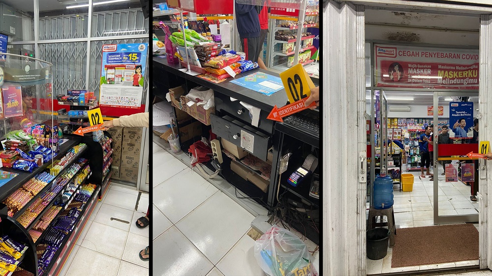 Rampok Bersenpi Beraksi di Alfamart, Gasak Duit Puluhan Juta Rupiah