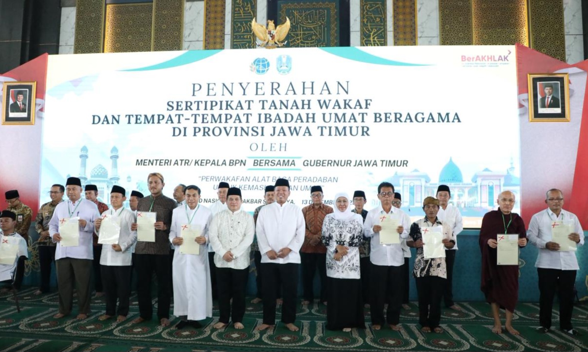 Cegah Sengketa Tanah, ATR/BPN Percepat Sertipikasi Wakaf dan Rumah Ibadah di Jatim