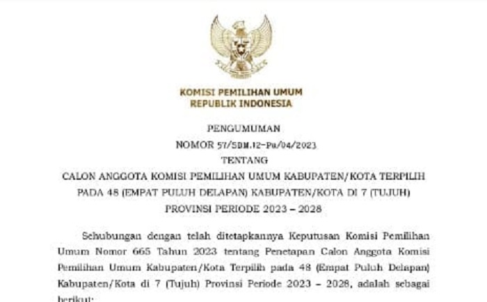 Berikut 5 Anggota KPU Terpilih Kabupaten Kepahiang