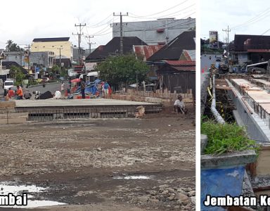 Kondisi Terkini Pembangunan Jembatan, Air Rambai Masuk Pengaspalan, Kesambe Buat Lantai