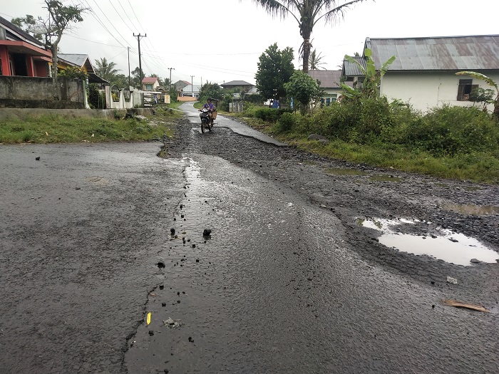 Jalan Rusak Rumah Warga Tergenang