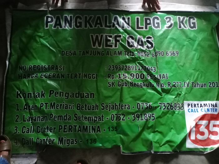 Kades Pertanyakan Soal Alamat Pangkalan LPG, Alamat di Desa Tanjung Alam Beroperasi di Suro Ilir