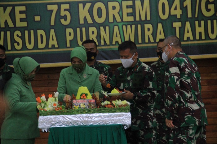 HUT ke 75, Korem 041/Gamas TNI Siap Berkontribusi Untuk Daerah