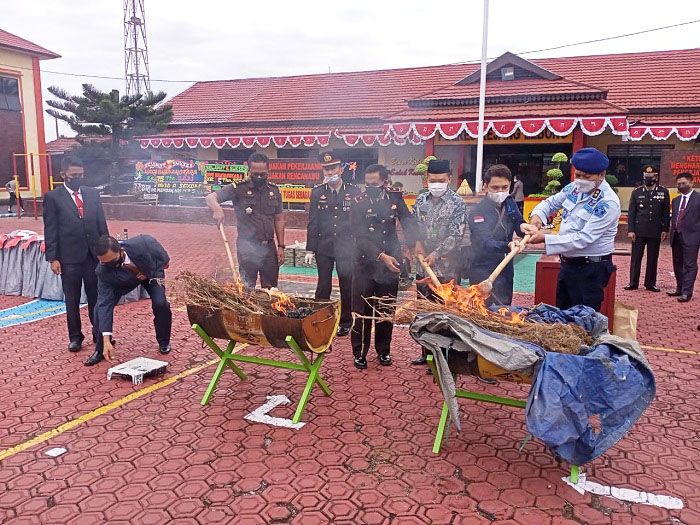 Polres RL Musnahkan BB Sitaan, Narkotika Hingga Senpi Rakitan