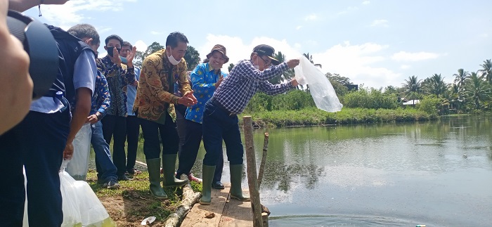 Bupati dan Wabup Lepas 200 Ribu Ikan Jelawat dan Nilam, Terima Bantuan Mobil Pendingin