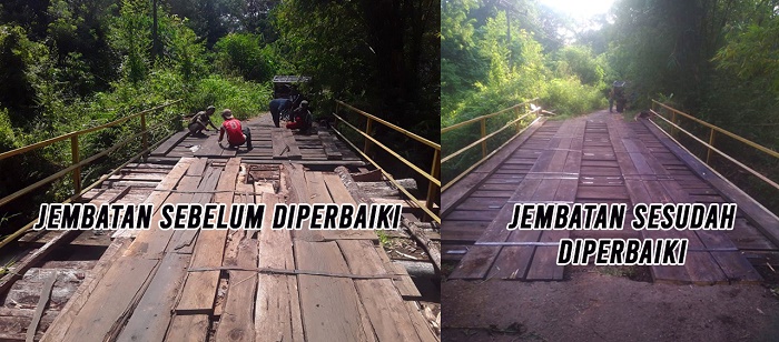 DPUPRPKP RL Perbaiki Lantai Jembatan Sungai Semumai