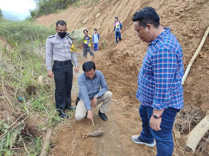 Heboh !! Warga Temukan Mortir Sisa Peninggalan Perang, TKP Belakang Rumdin Sekda