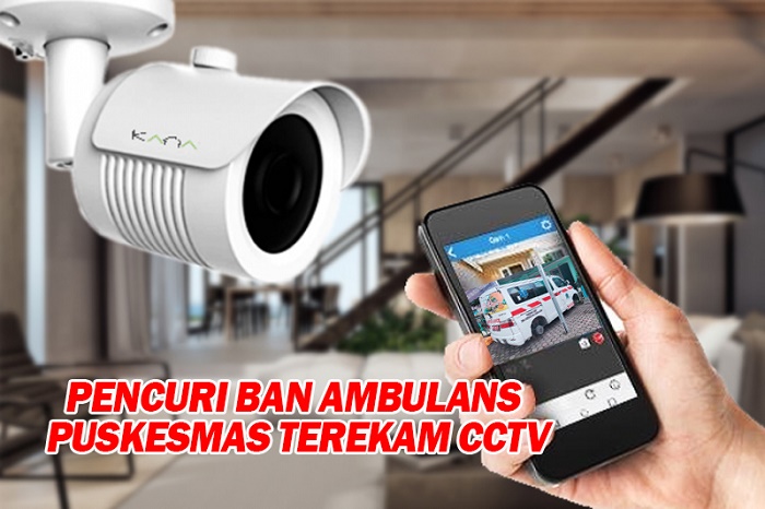 Pencuri Ban Ambulans Puskesmas Terekam CCTV
