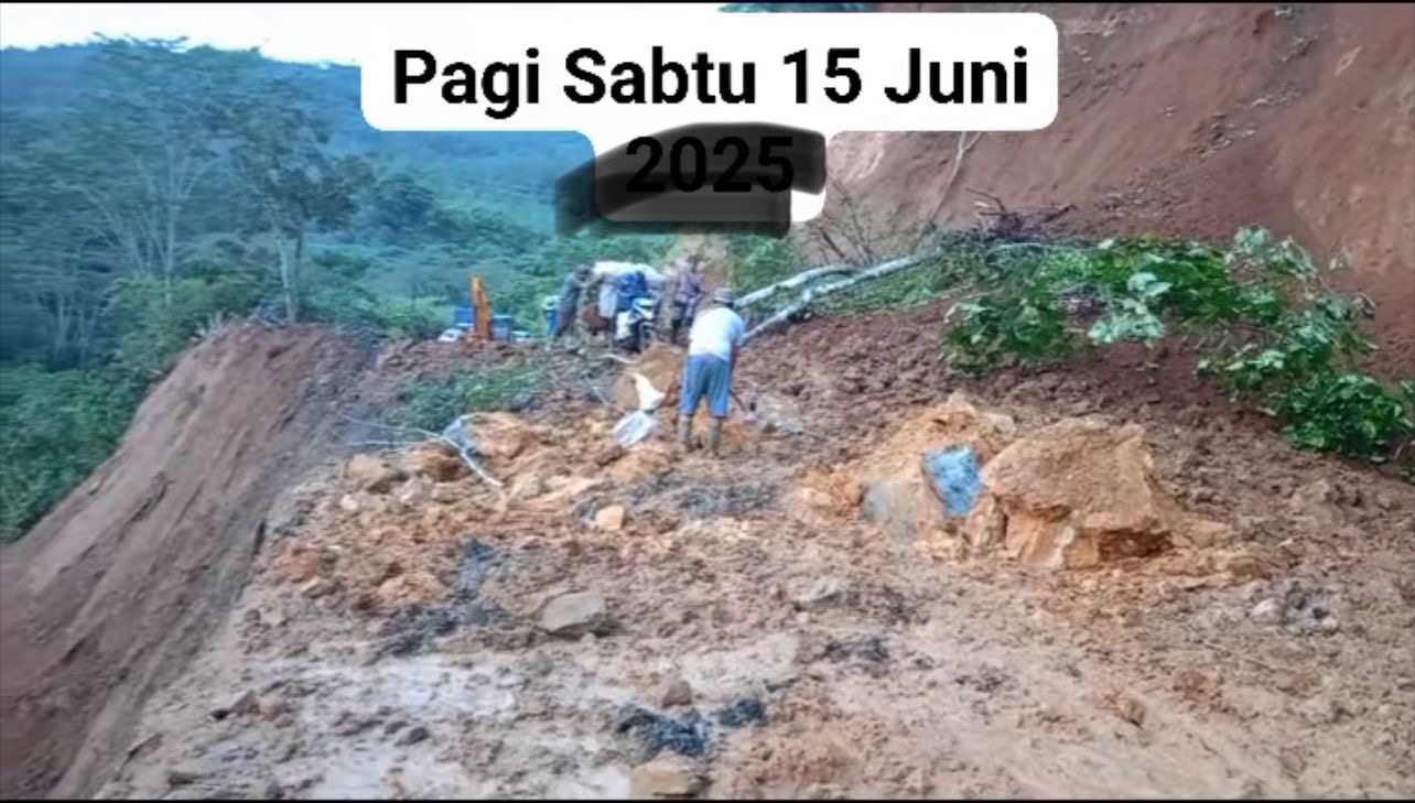 15 Juni 2024 Akses Jalan Menuju Lebong Masih Ditutup, Longsor Susulan Terus Terjadi 