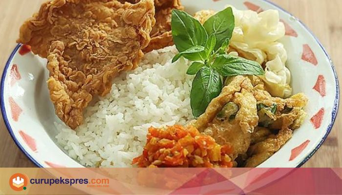 Resep Enak Nasi Kulit Ayam Crispy Sambal Gledek