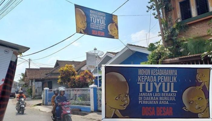 Spanduk 'Tuyul' Viral, Simak Cerita Warga Brujul Berikut ini.