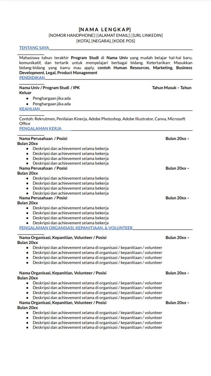 Sering Dilirik HRD, Cara Membuat CV Ini Simpel Dan Lengkap