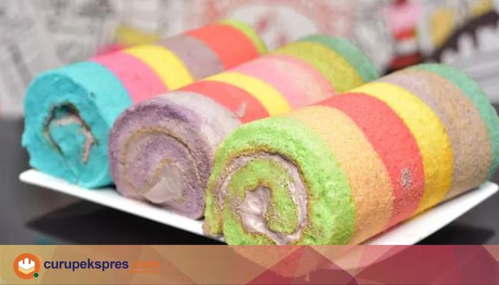 Hidangan Kue Lebaran, Resep Bolu Gulung Pelangi