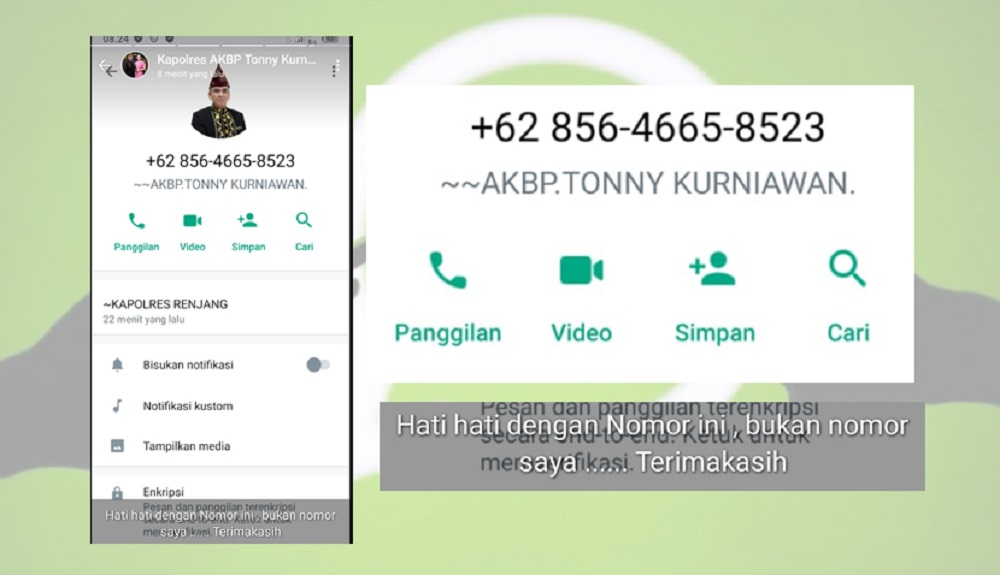 Nomor WA Kapolres Dicatut OTD!