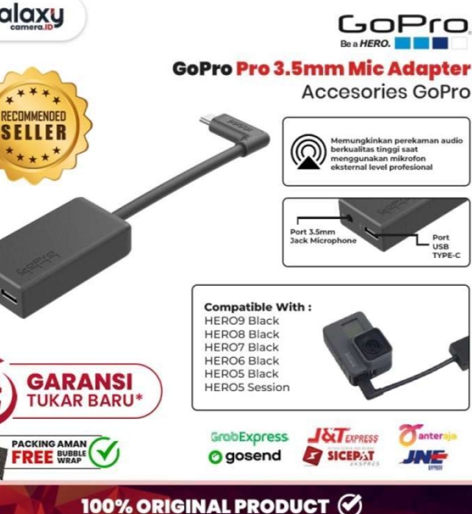 GoPro Pro 3.5mm Mic Adapter, Solusi Ideal untuk Merekam Kualitas Audio di GoPro dengan Maksimal