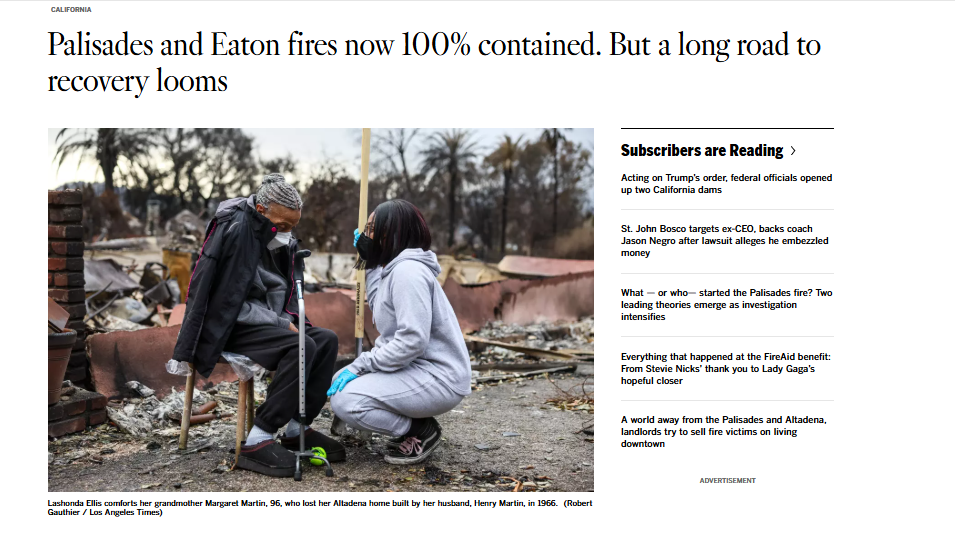 Kebakaran Hebat Palisades & Eaton Padam, Penyebab Utama Bencana Masih Diselidiki! 