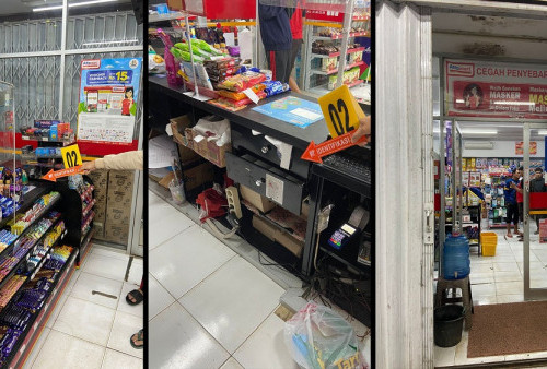 Rampok Bersenpi Beraksi di Alfamart, Gasak Duit Puluhan Juta Rupiah