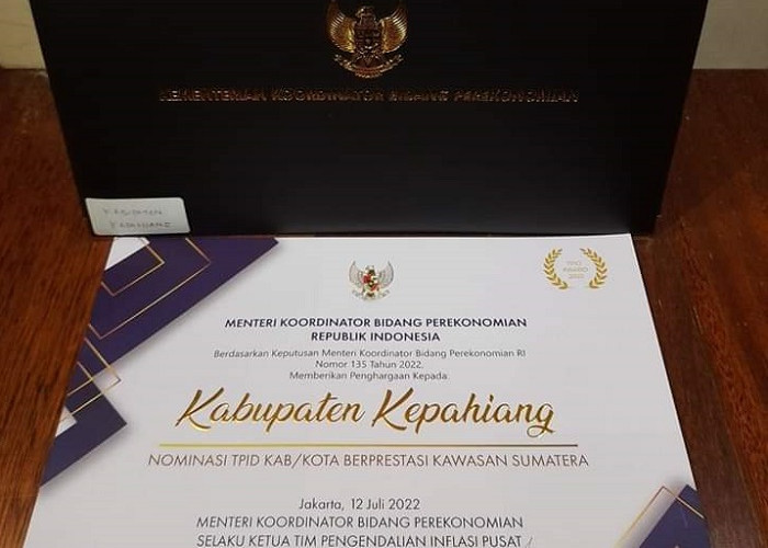  Pemkab Raih Penghargaan Pengendalian Inflasi Terbaik, Wilayah Sumatera