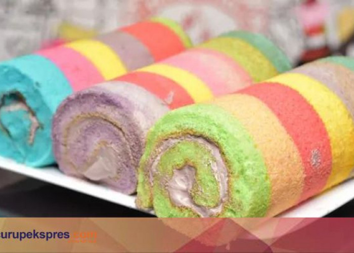 Hidangan Kue Lebaran, Resep Bolu Gulung Pelangi