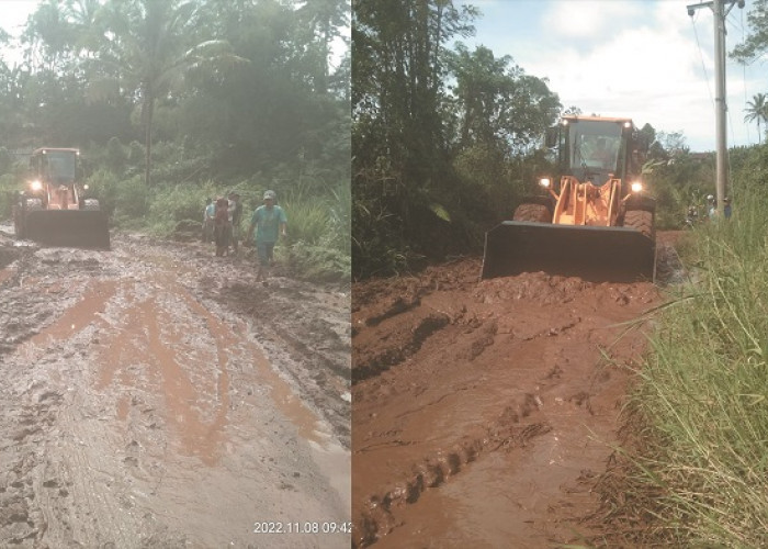 Selama 10 Jam Desa Karang Endah Terisolir, Akibat Longsor Tebing Setinggi 15 Meter